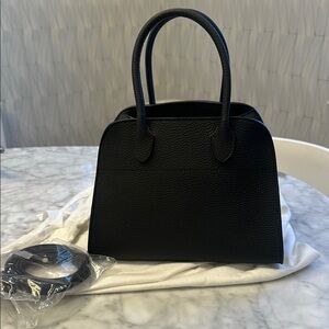 The Row Black Leather Tote